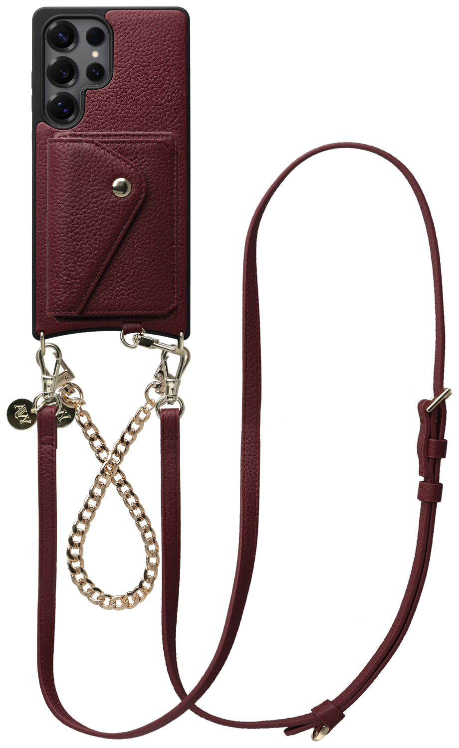 AVY Samsung Galaxy S25 Ultra - Styled Kit - Burgundy - Leather and Gold afbeelding 1