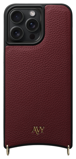 AVY Apple iPhone 14 Pro Max - Styled Kit - Burgundy - Leather and Gold afbeelding 12