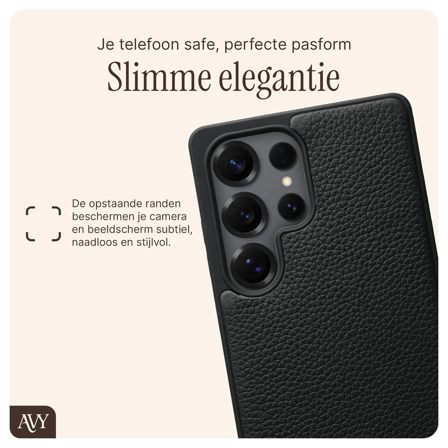 AVY Samsung Galaxy S25 Ultra - Styled Kit - Zwart - Leather and Silver afbeelding 7