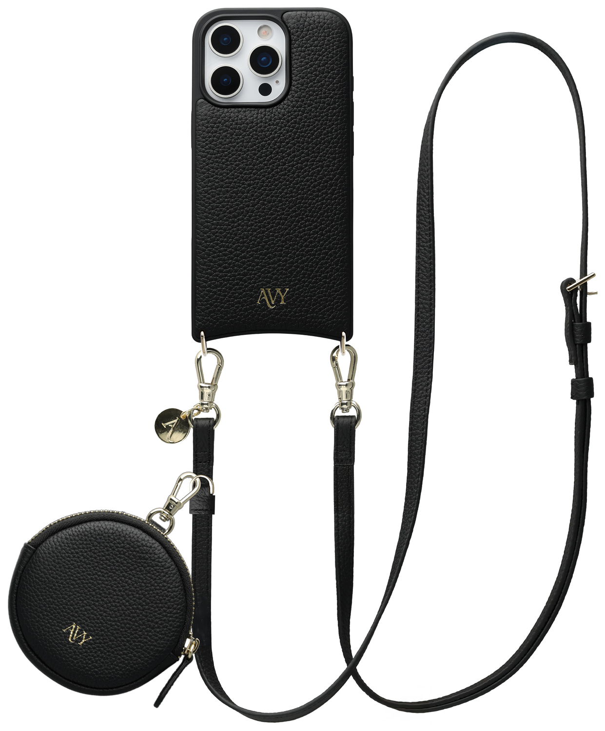 AVY Apple iPhone 16 Pro Max - Luxury Kit - Zwart - Long Leather afbeelding 1