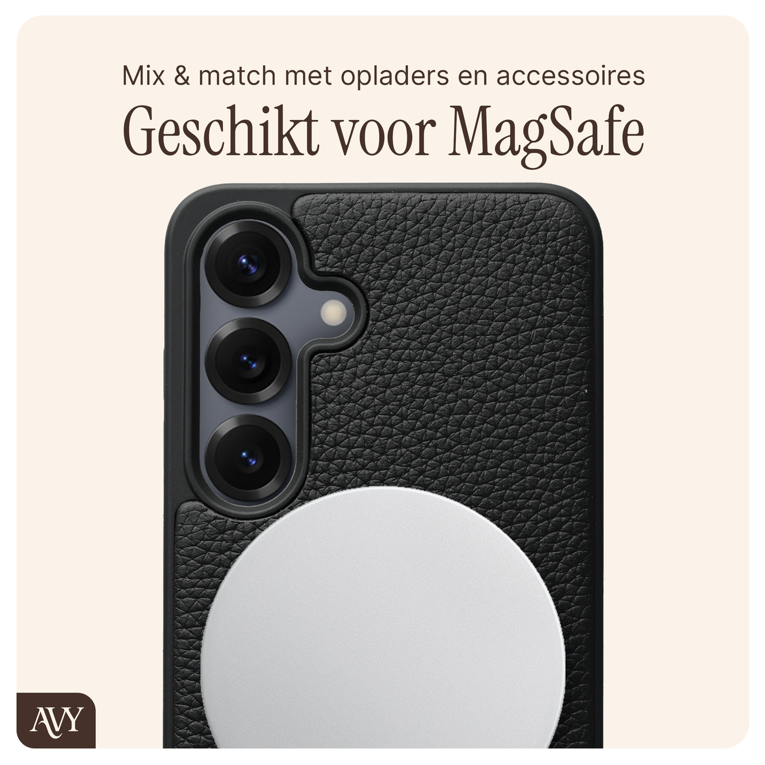 AVY Samsung Galaxy S25 Plus / S24 Plus - Luxury Kit - Zwart - Long Leather afbeelding 6