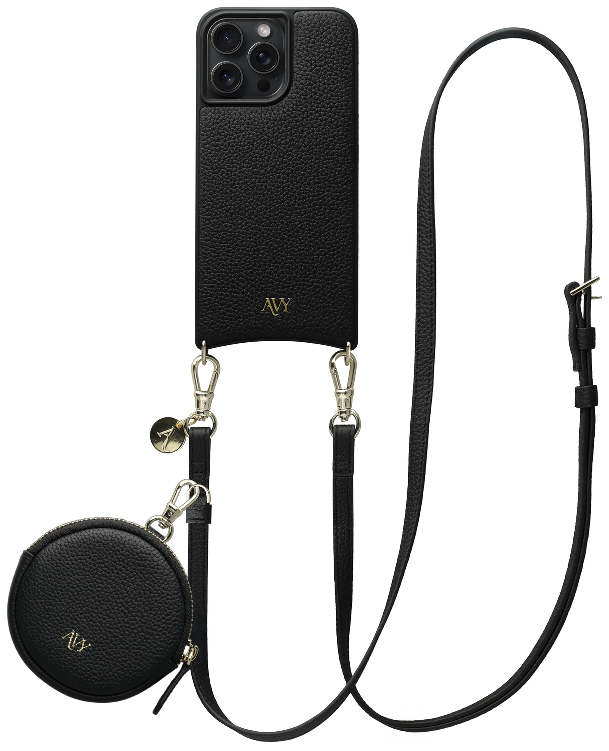 AVY Apple iPhone 15 Pro Max - Luxury Kit - Zwart - Long Leather afbeelding 1