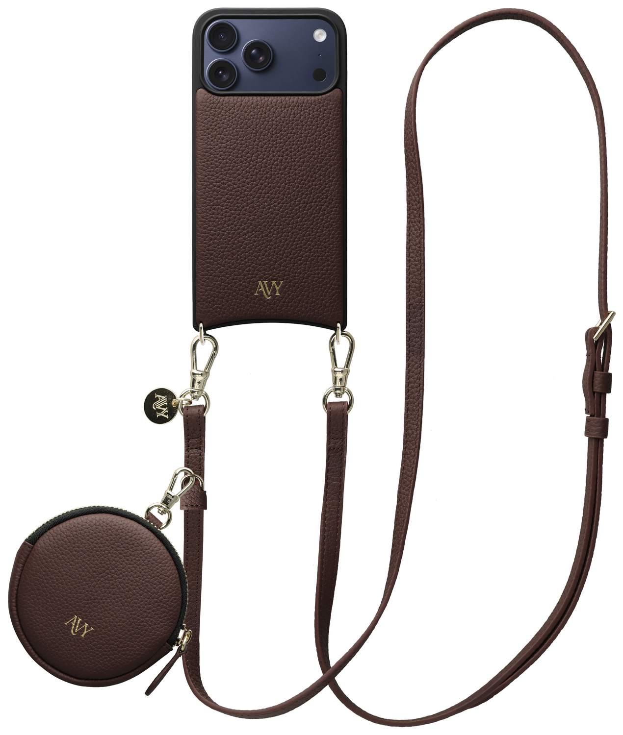 AVY Apple iPhone 17 Pro Max - Luxury Kit - Chocolate - Long Leather afbeelding 1