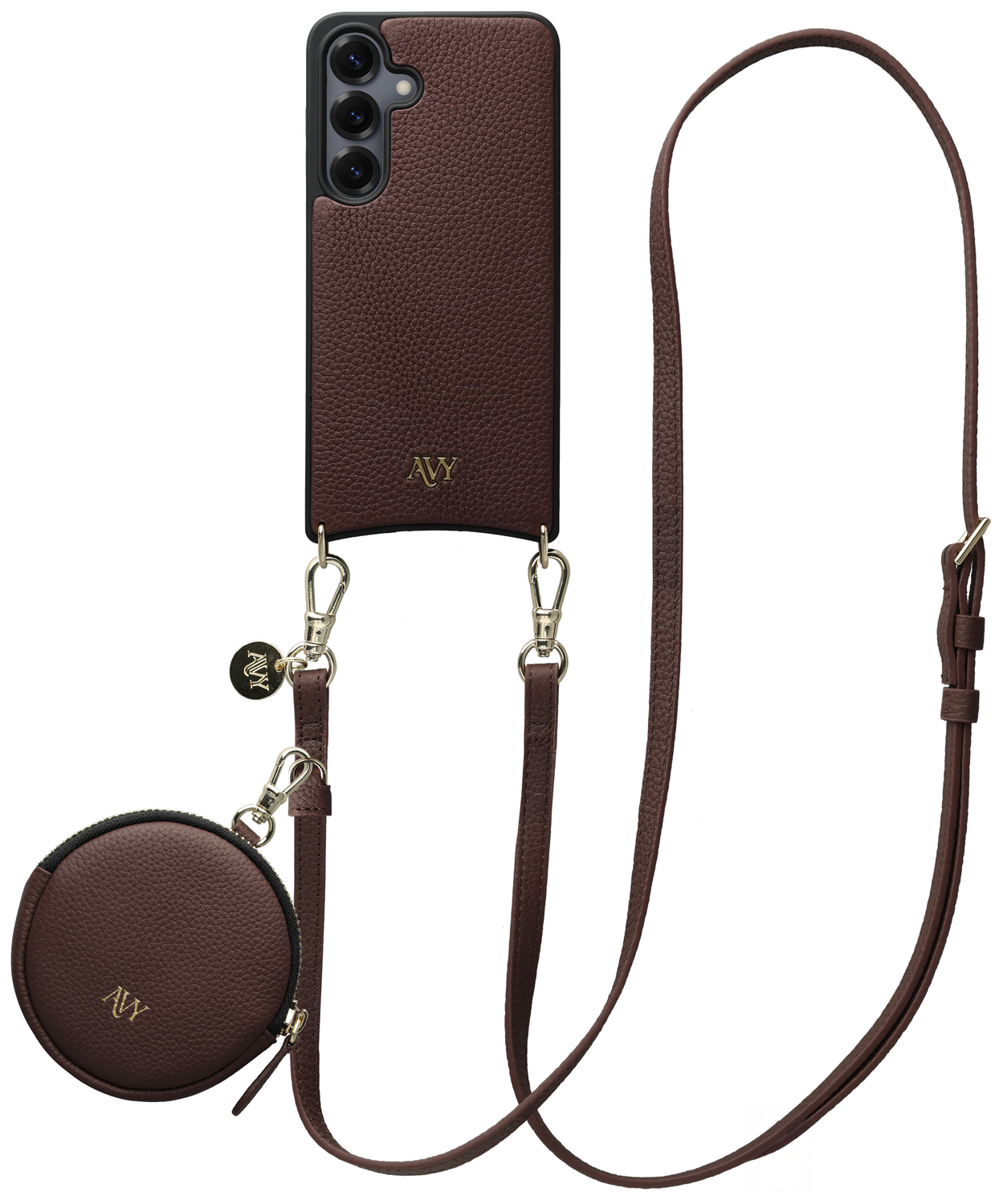 AVY Samsung Galaxy S25 / S24 - Luxury Kit - Chocolate - Long Leather afbeelding 1