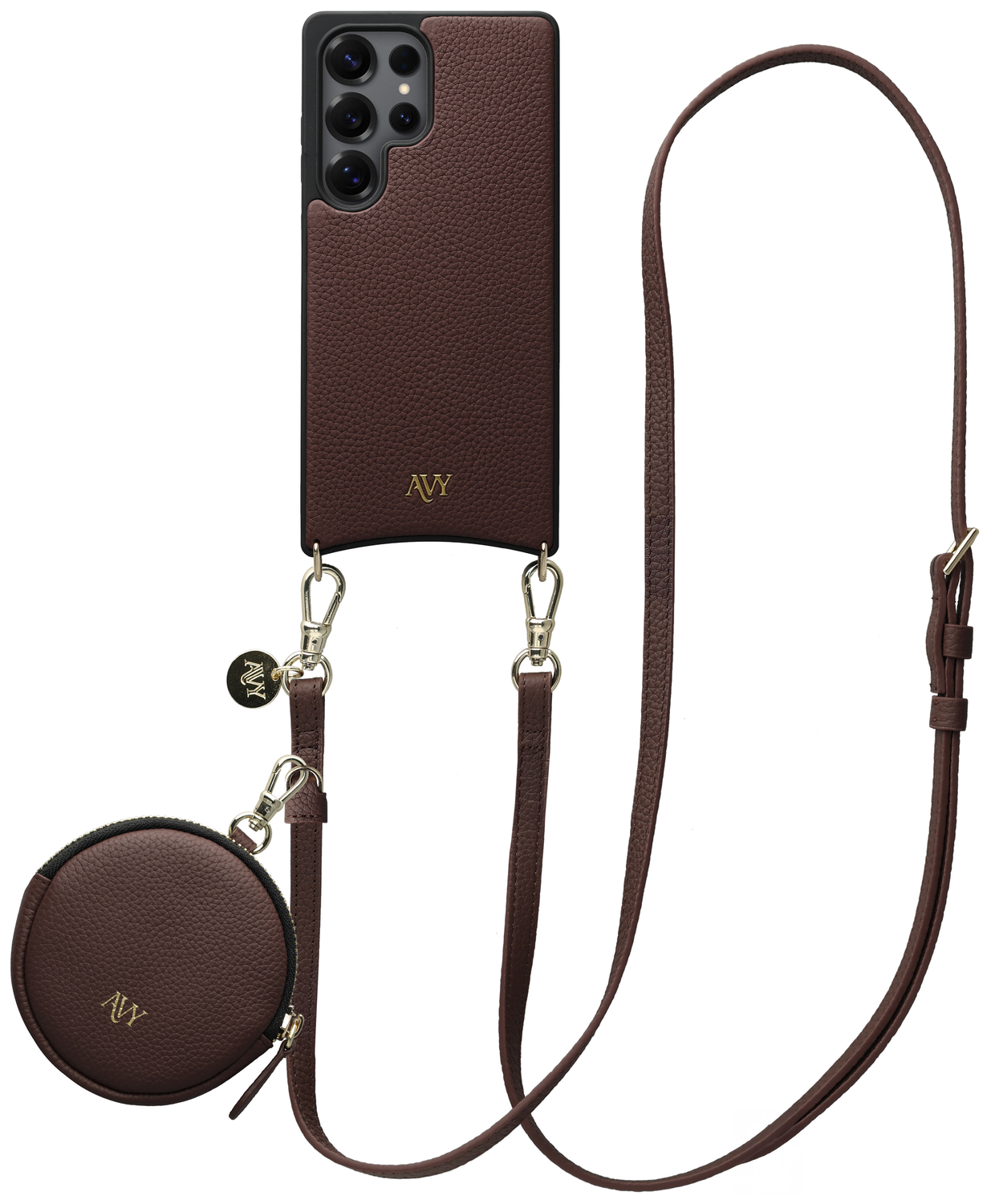 AVY Samsung Galaxy S25 Ultra - Luxury Kit - Chocolate - Long Leather afbeelding 1