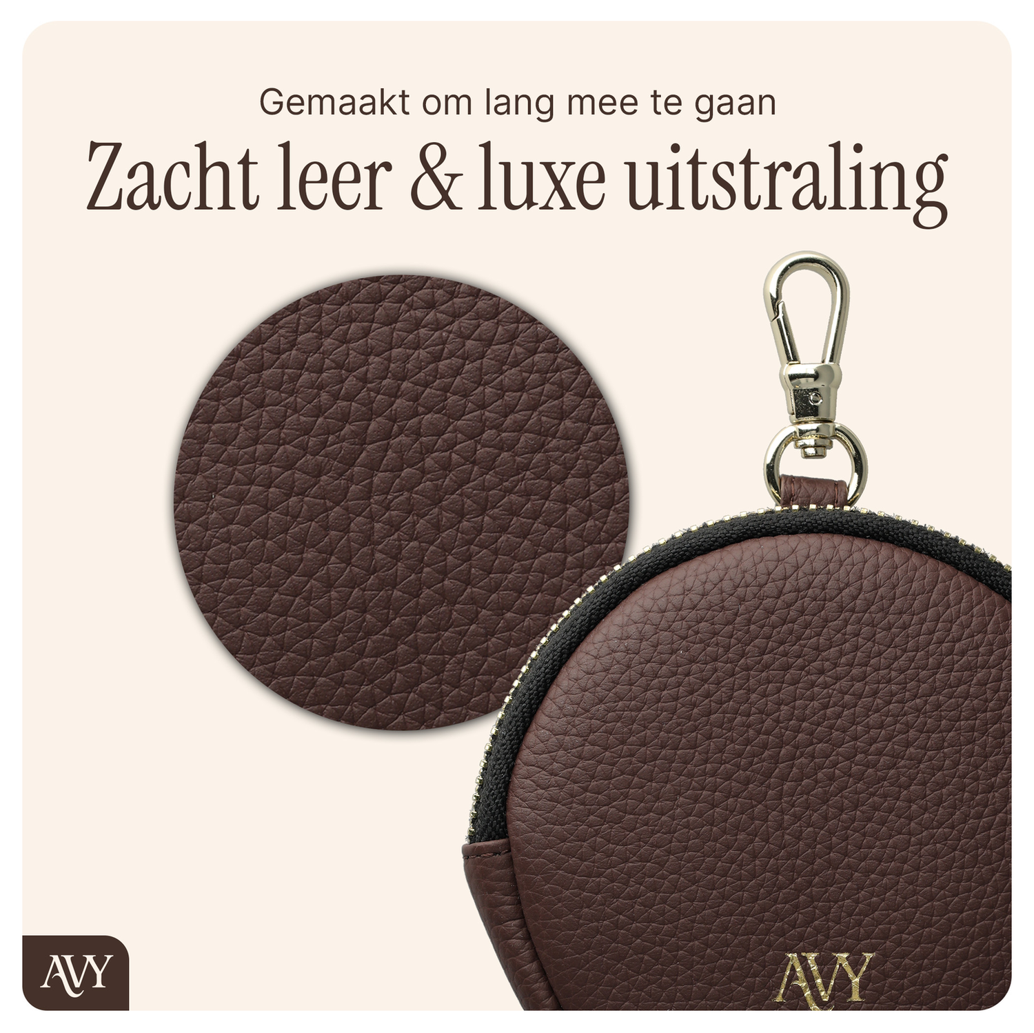 AVY Apple iPhone 14 Pro Max - Luxury Kit - Chocolate - Long Leather afbeelding 8