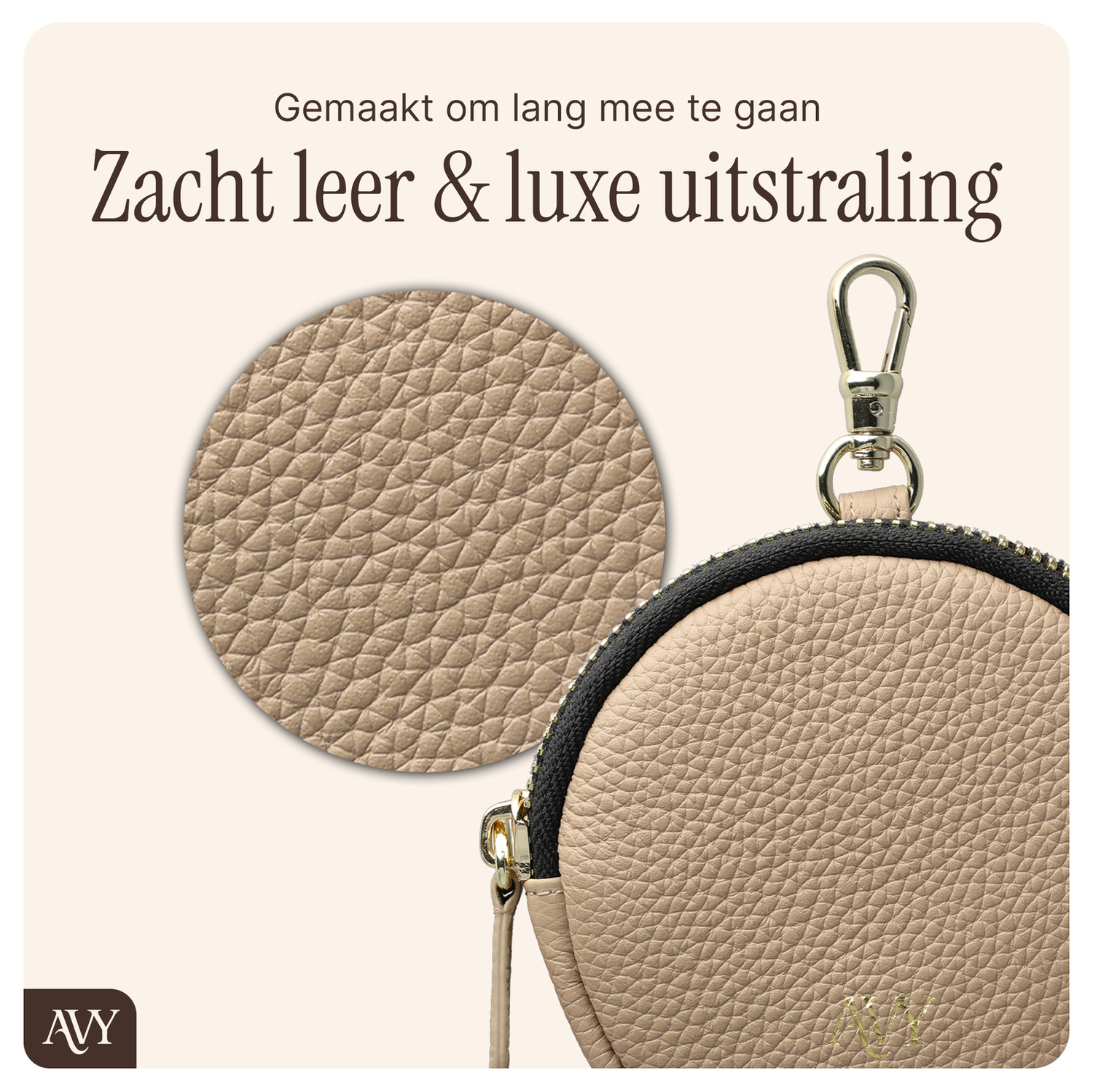 AVY Samsung Galaxy S25 / S24 - Luxury Kit - Beige - Long Leather afbeelding 8