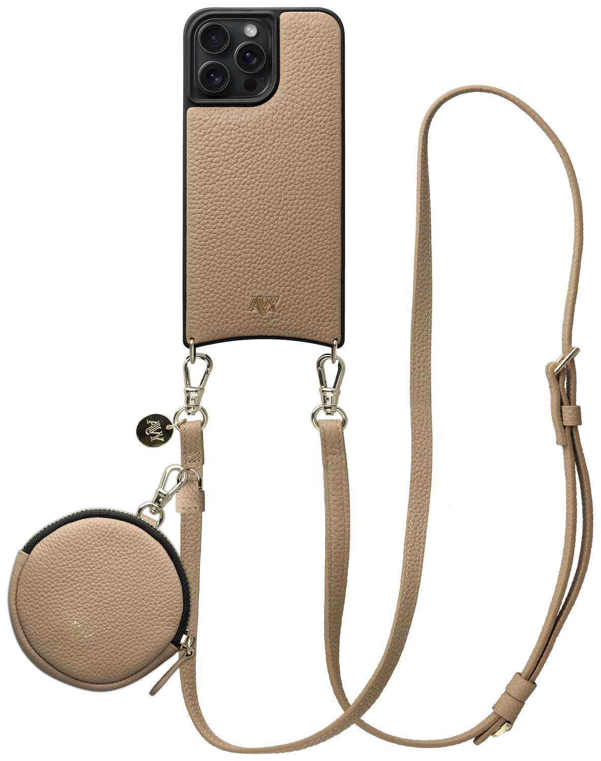 AVY Apple iPhone 14 Pro Max - Luxury Kit - Beige - Long Leather afbeelding 1