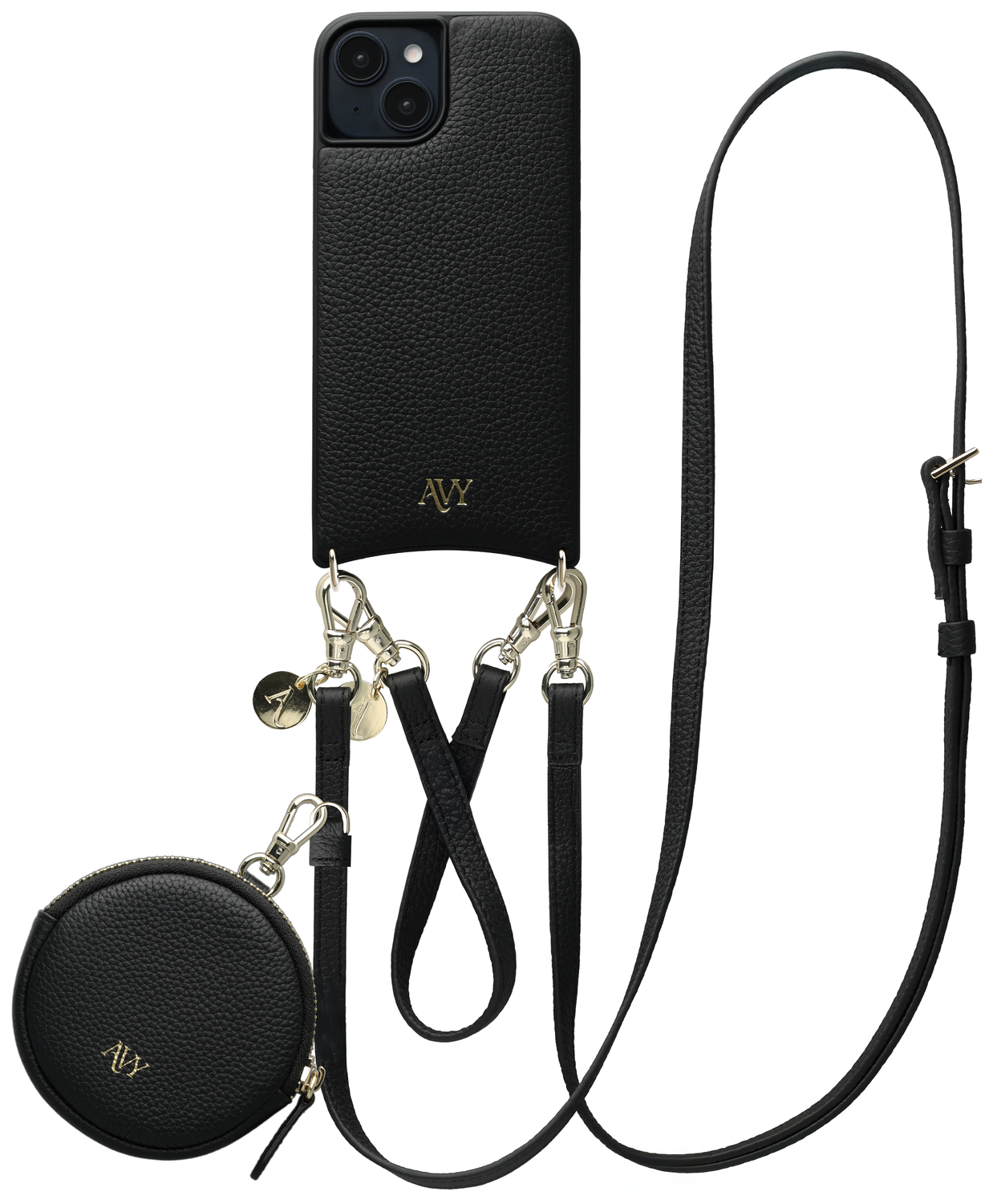 AVY Apple iPhone 15 - Luxury Kit - Zwart - Leather Set afbeelding 1