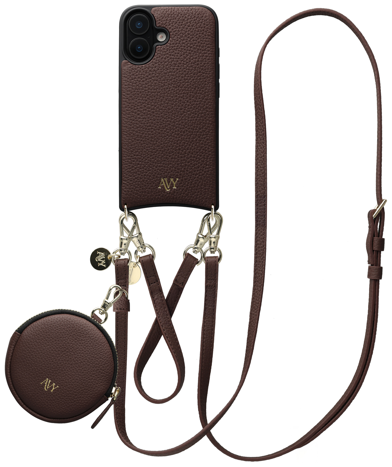 AVY Apple iPhone 16 - Luxury Kit - Chocolate - Leather Set afbeelding 1