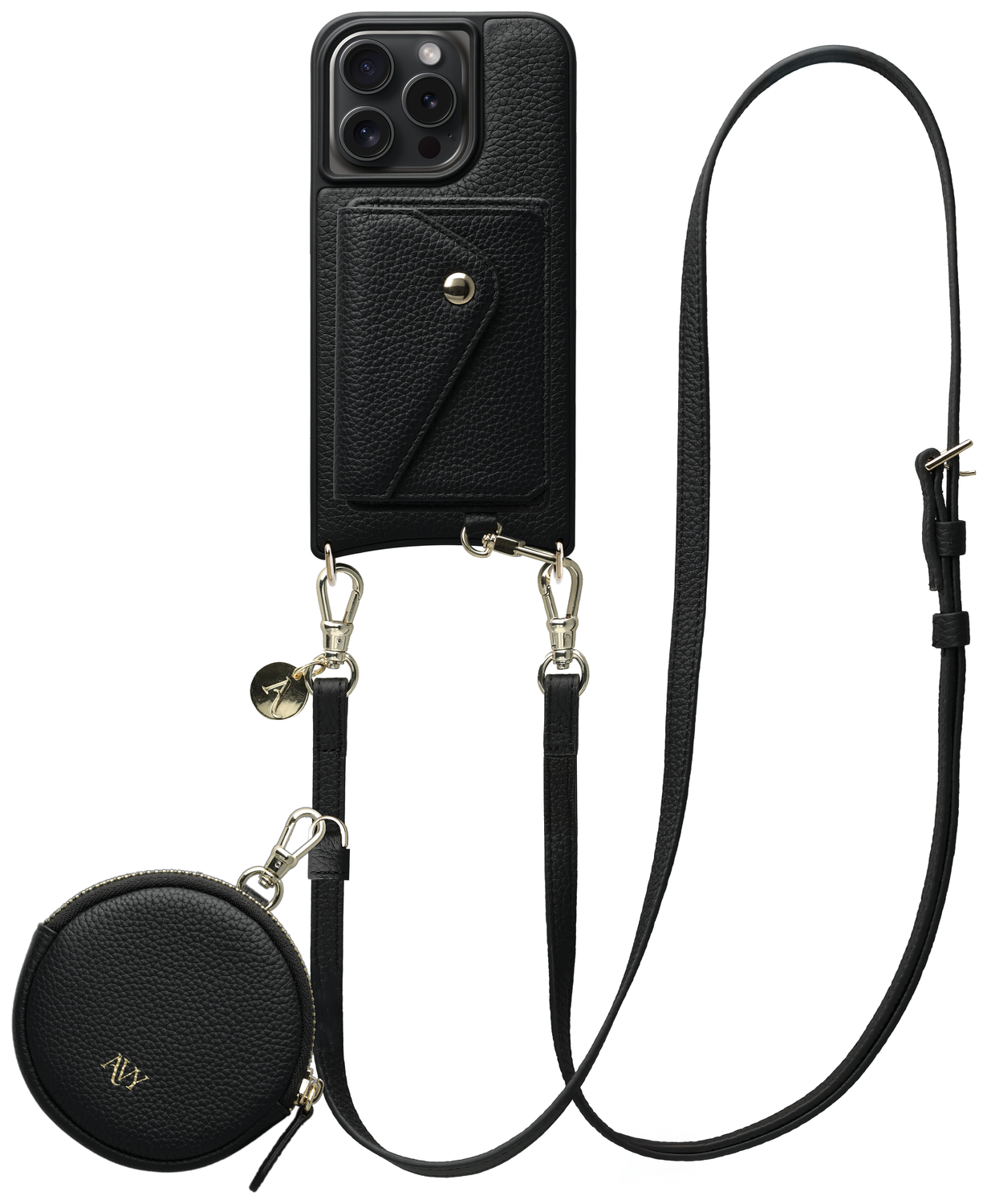 AVY Apple iPhone 15 Pro - Statement Kit - Zwart - Long Leather afbeelding 1