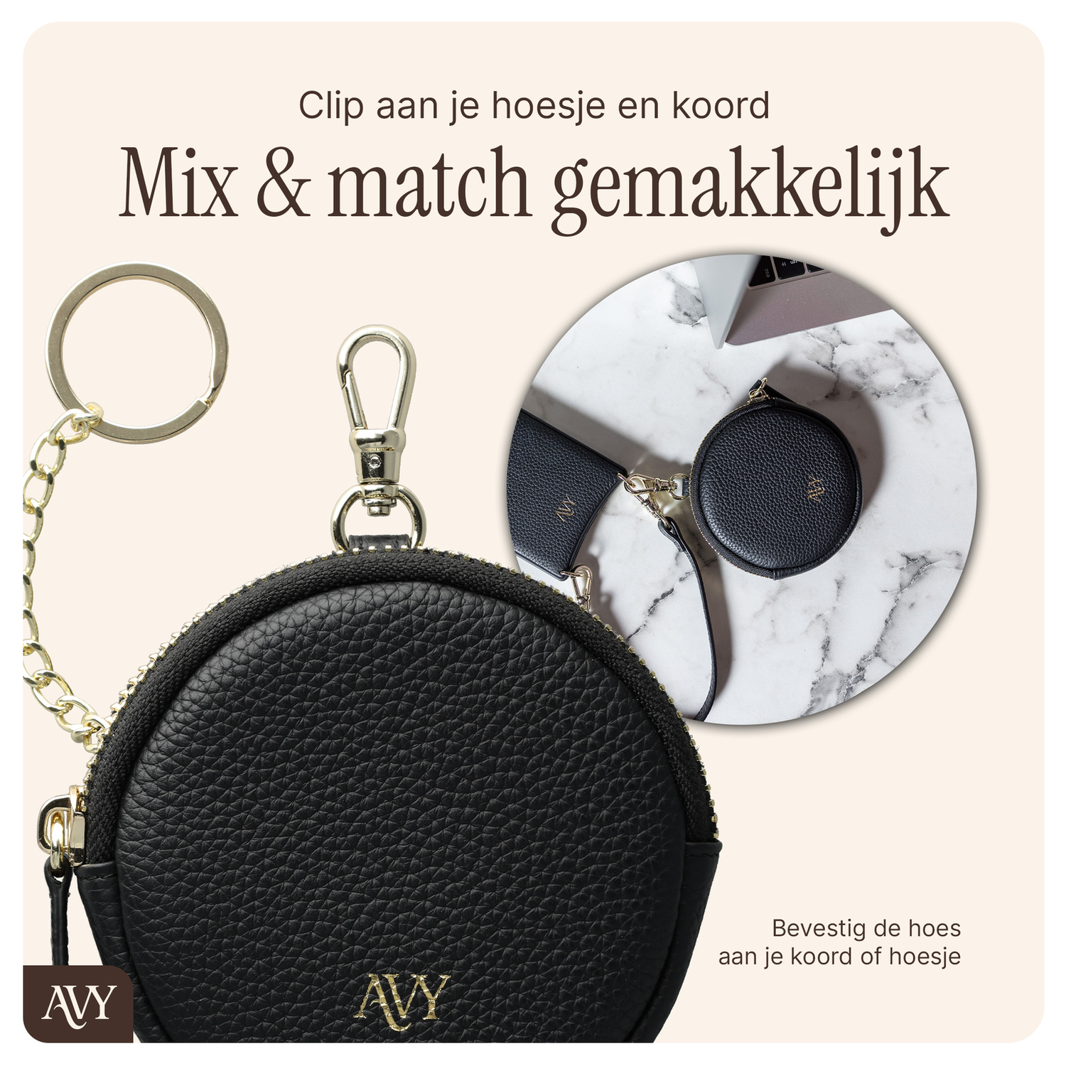 AVY Apple iPhone 14 Pro - Statement Kit - Zwart - Long Leather afbeelding 7