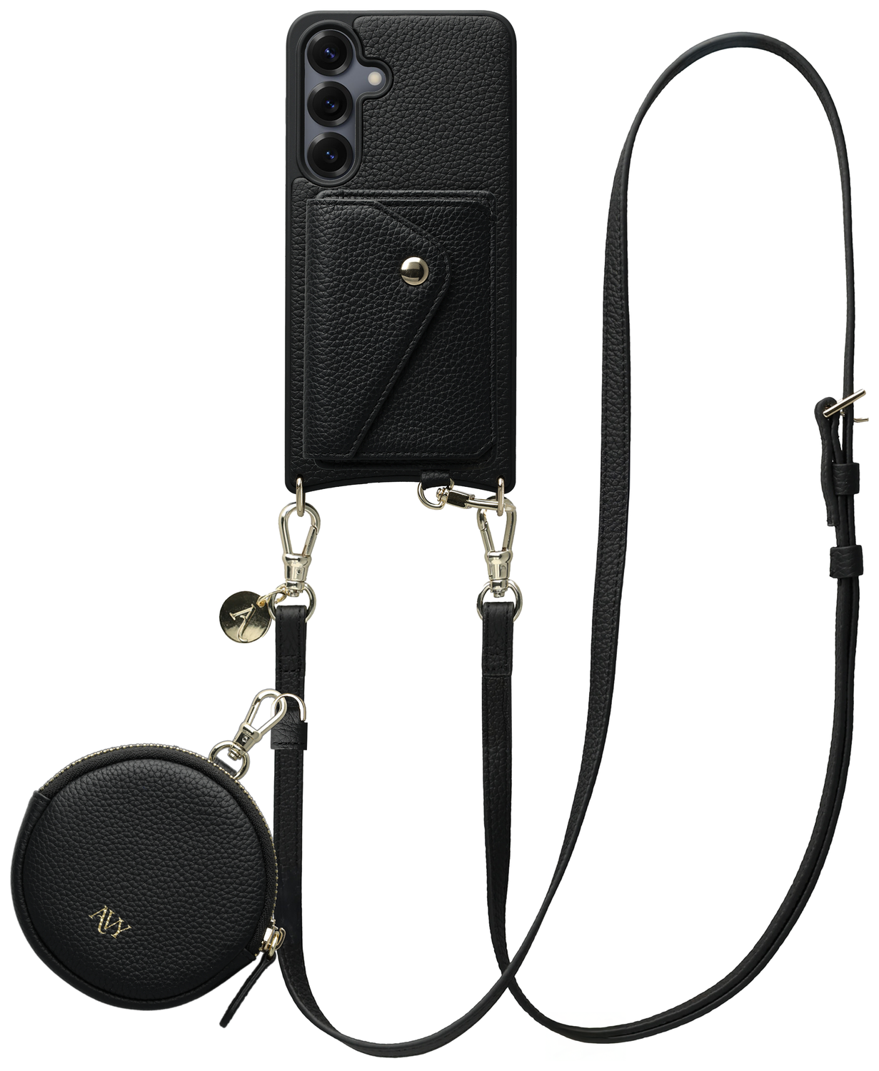 AVY Samsung Galaxy S25 / S24 - Statement Kit - Zwart - Long Leather afbeelding 1