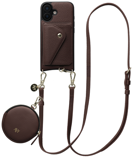 AVY Apple iPhone 16 - Statement Kit - Chocolate - Long Leather afbeelding 1