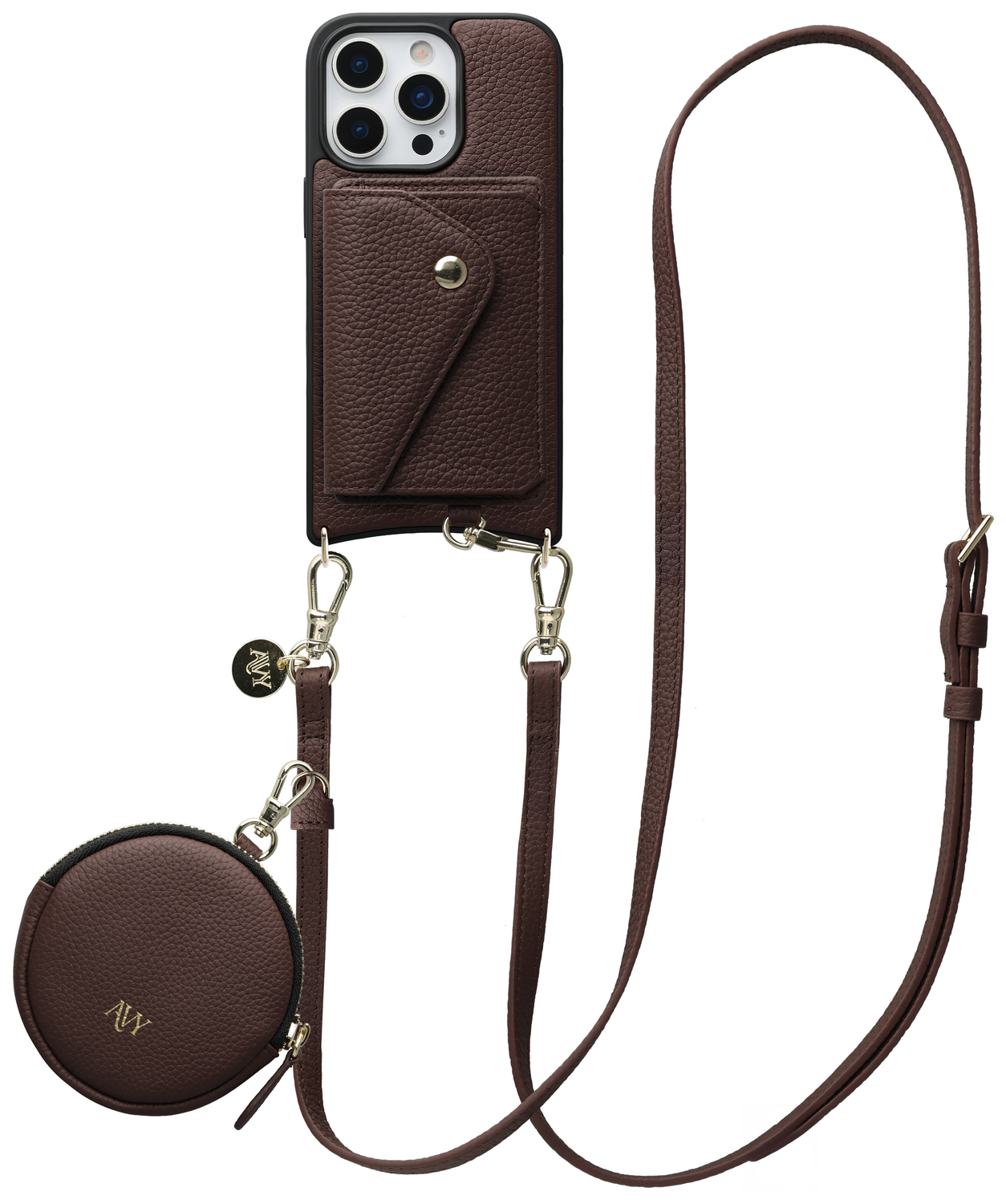 AVY Apple iPhone 16 Pro Max - Statement Kit - Chocolate - Long Leather afbeelding 1