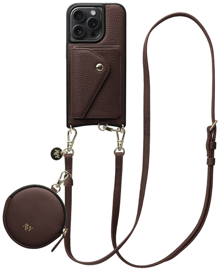AVY Apple iPhone 15 Pro Max - Statement Kit - Chocolate - Long Leather afbeelding 1