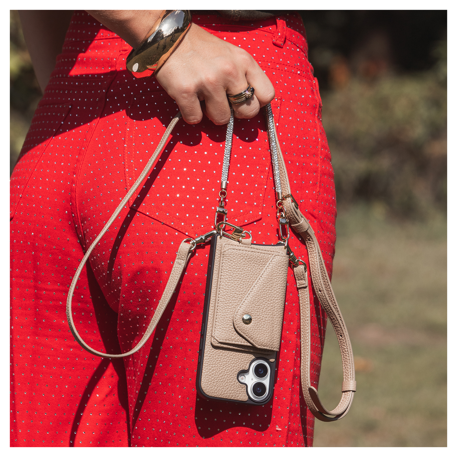 AVY Samsung Galaxy A56 - Statement Kit - Beige - Long Leather afbeelding 2