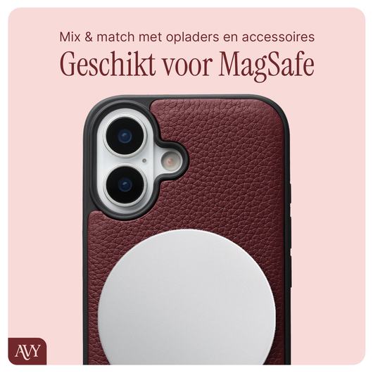 AVY Apple iPhone 16 - Statement Kit - Burgundy - Long Leather afbeelding 7