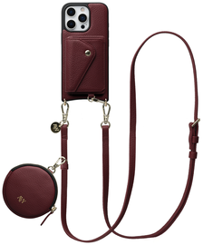 AVY Apple iPhone 16 Pro Max - Statement Kit - Burgundy - Long Leather afbeelding
