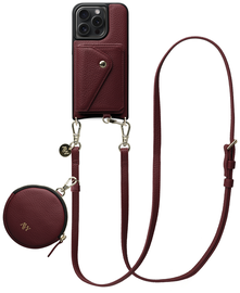 AVY Apple iPhone 14 Pro - Statement Kit - Burgundy - Long Leather afbeelding