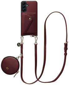 AVY Samsung Galaxy A56 - Statement Kit - Burgundy - Long Leather afbeelding