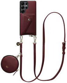 AVY Samsung Galaxy S25 Ultra - Statement Kit - Burgundy - Long Leather afbeelding