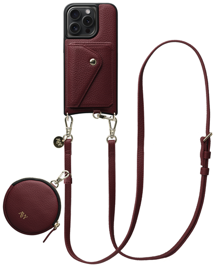 AVY Apple iPhone 15 Pro Max - Statement Kit - Burgundy - Long Leather afbeelding 1