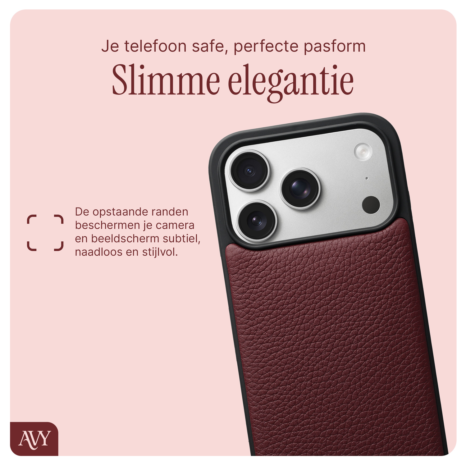 AVY Apple iPhone 17 Pro - Statement Kit - Burgundy - Leather Set afbeelding 6