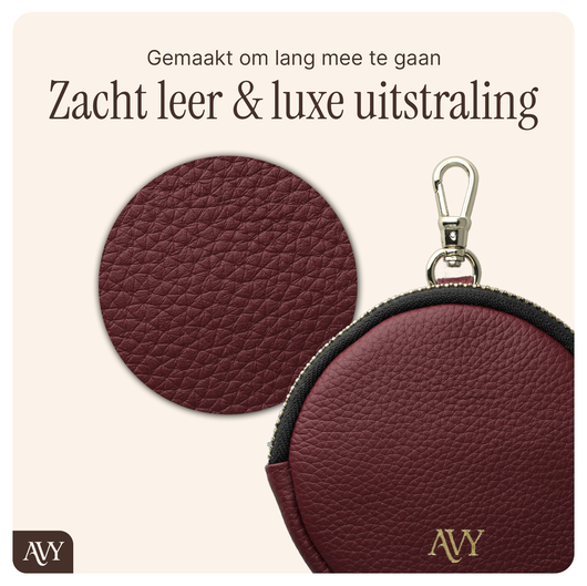 AVY Apple iPhone 15 - Statement Kit - Burgundy - Leather Set afbeelding 9