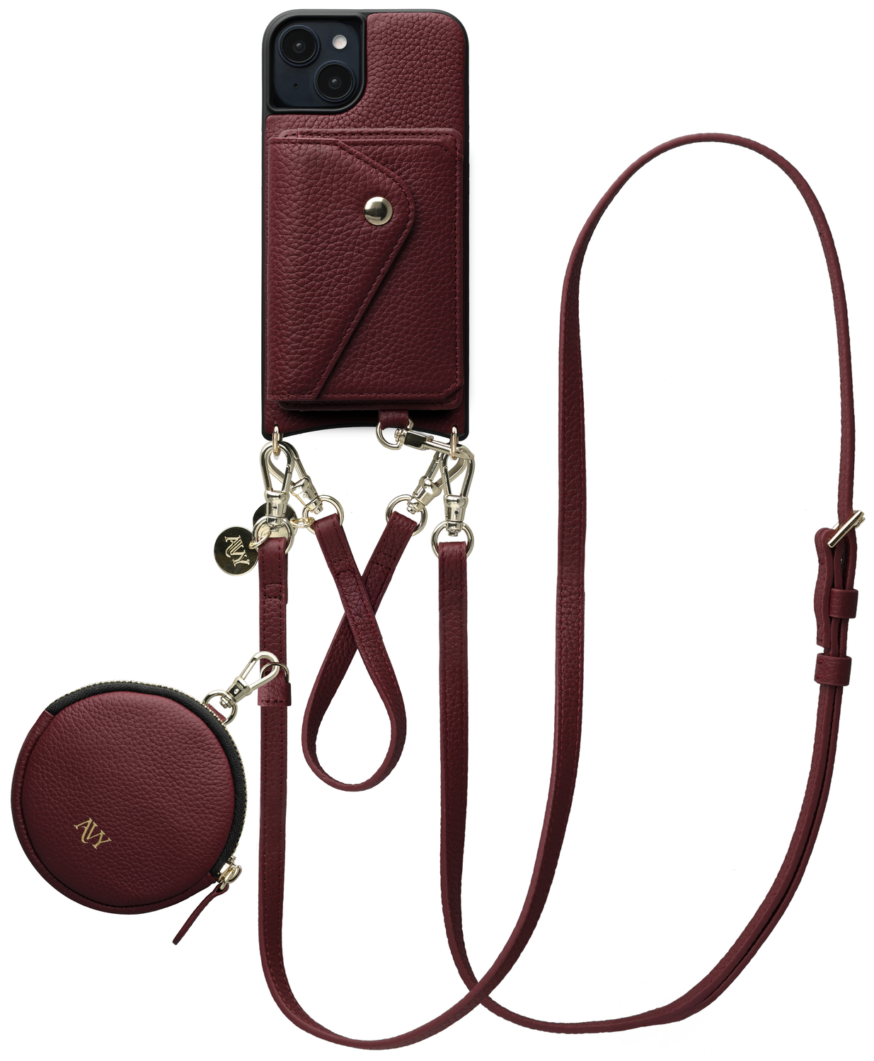 AVY Apple iPhone 14 / 13 - Statement Kit - Burgundy - Leather Set afbeelding 1