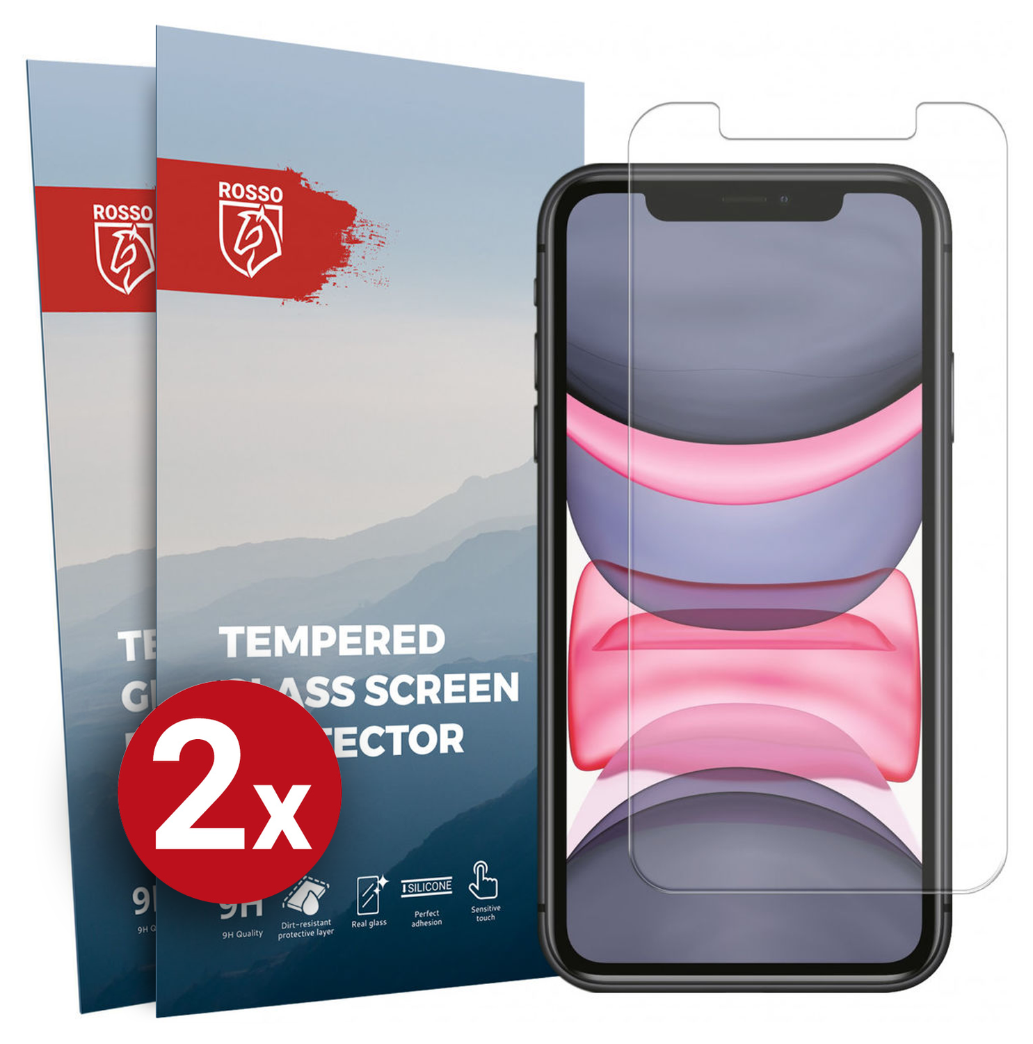 Rosso Apple iPhone 11 9H Tempered Glass Screen Protector - Duo Pack afbeelding 1