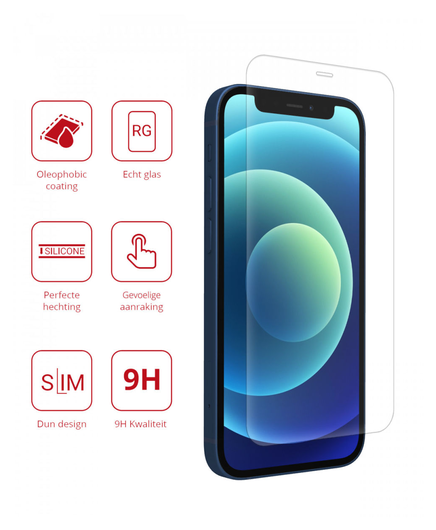 Rosso Apple iPhone 12 Mini 9H Tempered Glass Screen Protector - Duo Pack afbeelding 2