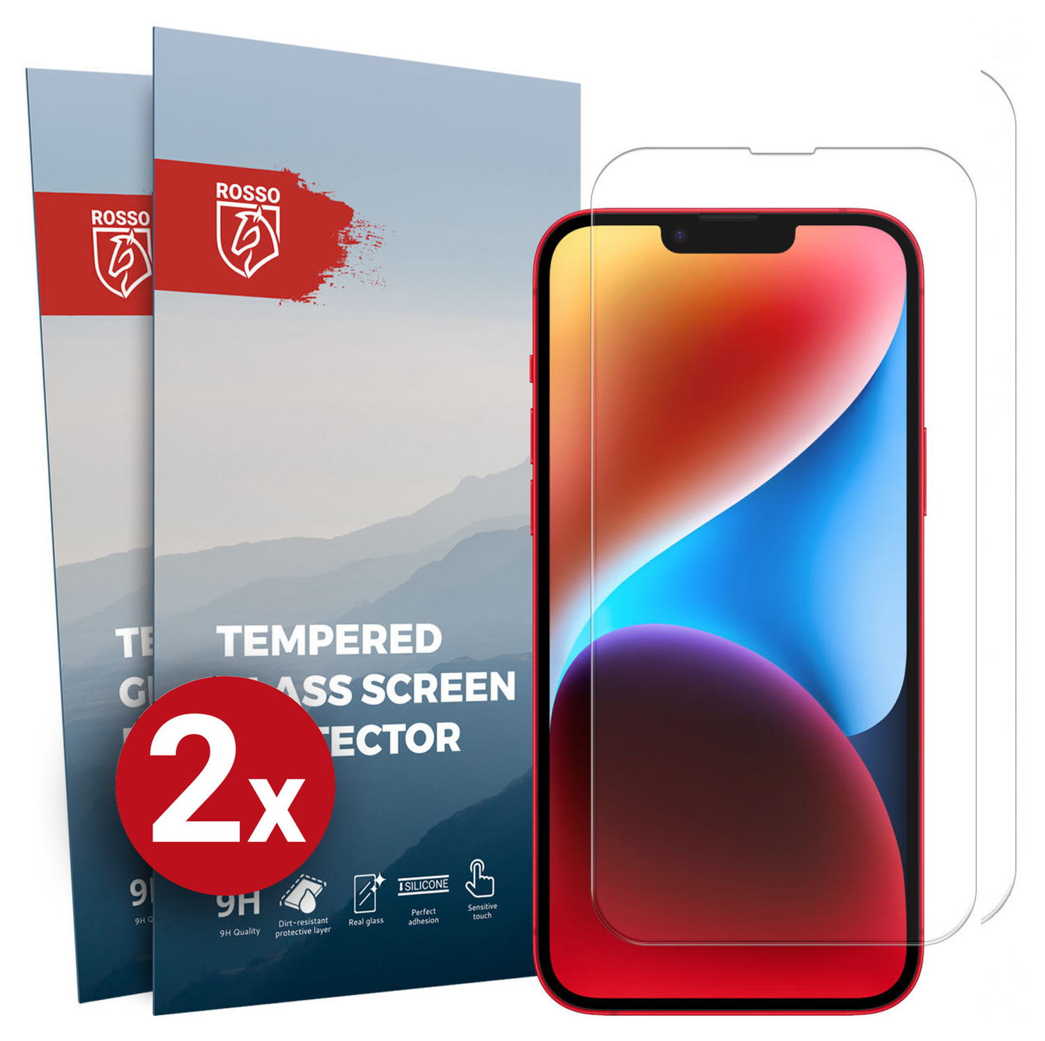 Rosso Apple iPhone 14 Plus 9H Tempered Glass Screen Protector - Duo Pack afbeelding 1