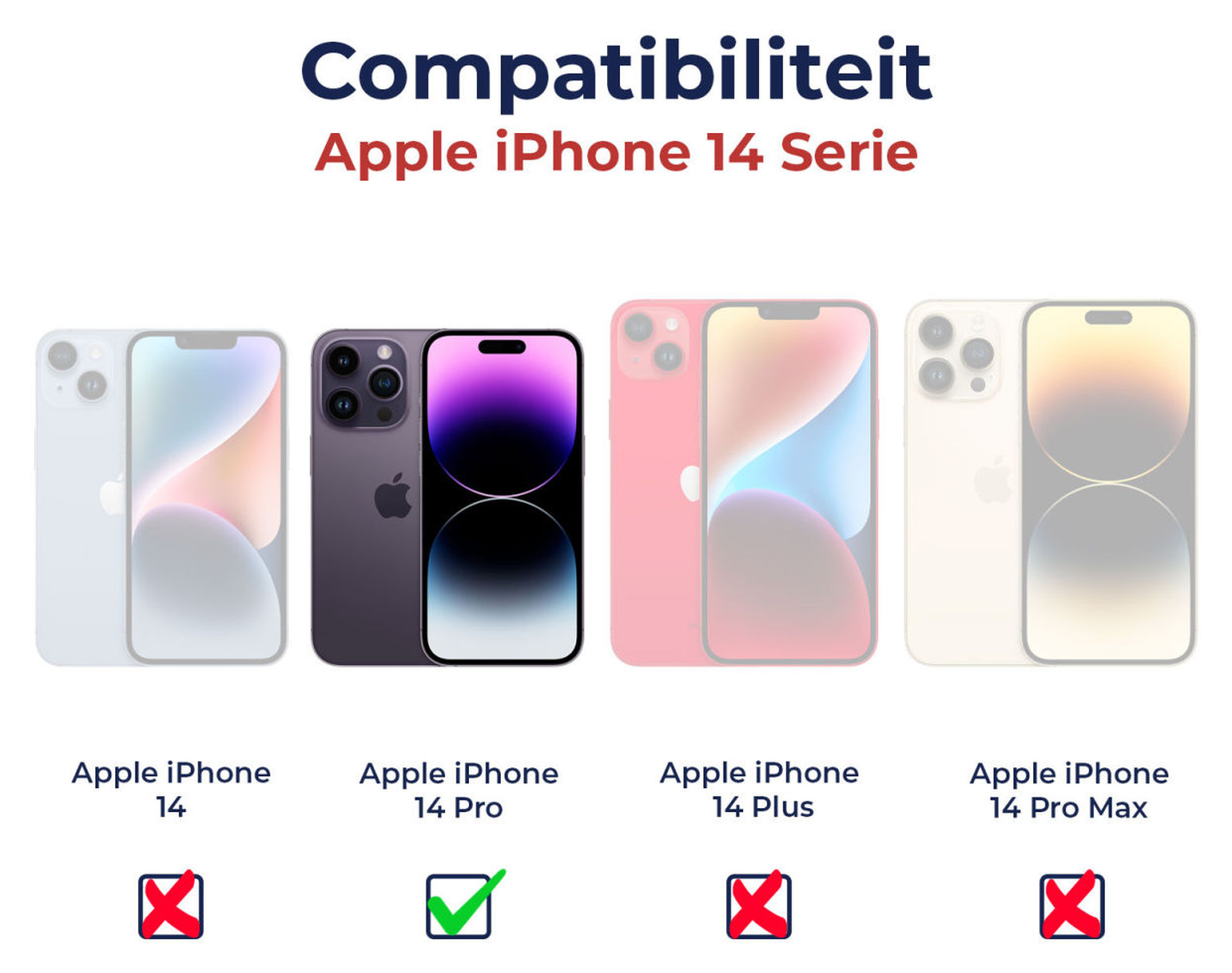 Rosso Apple iPhone 14 Pro 9H Tempered Glass Screen Protector - Duo Pack afbeelding 9