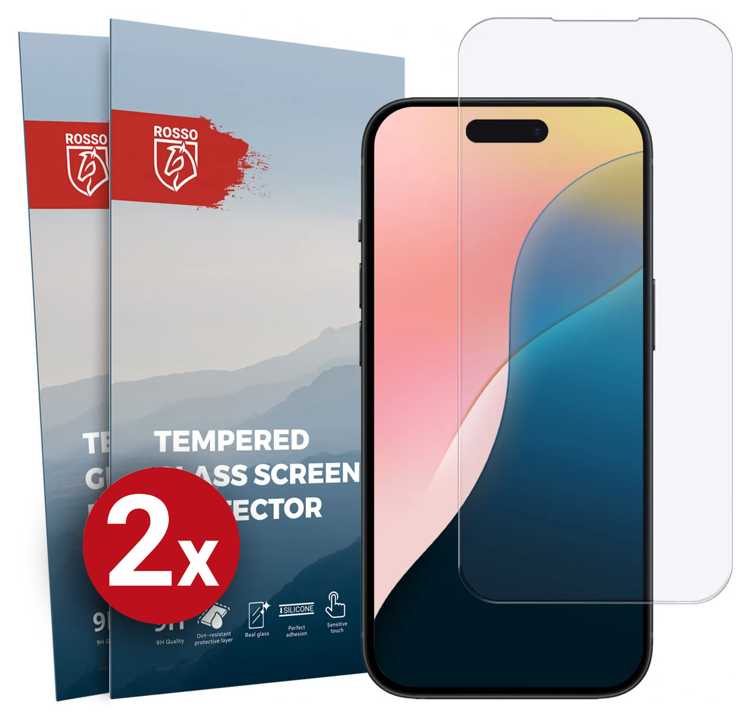 Rosso Apple iPhone 16 Plus 9H Tempered Glass Screen Protector - Duo Pack afbeelding 1