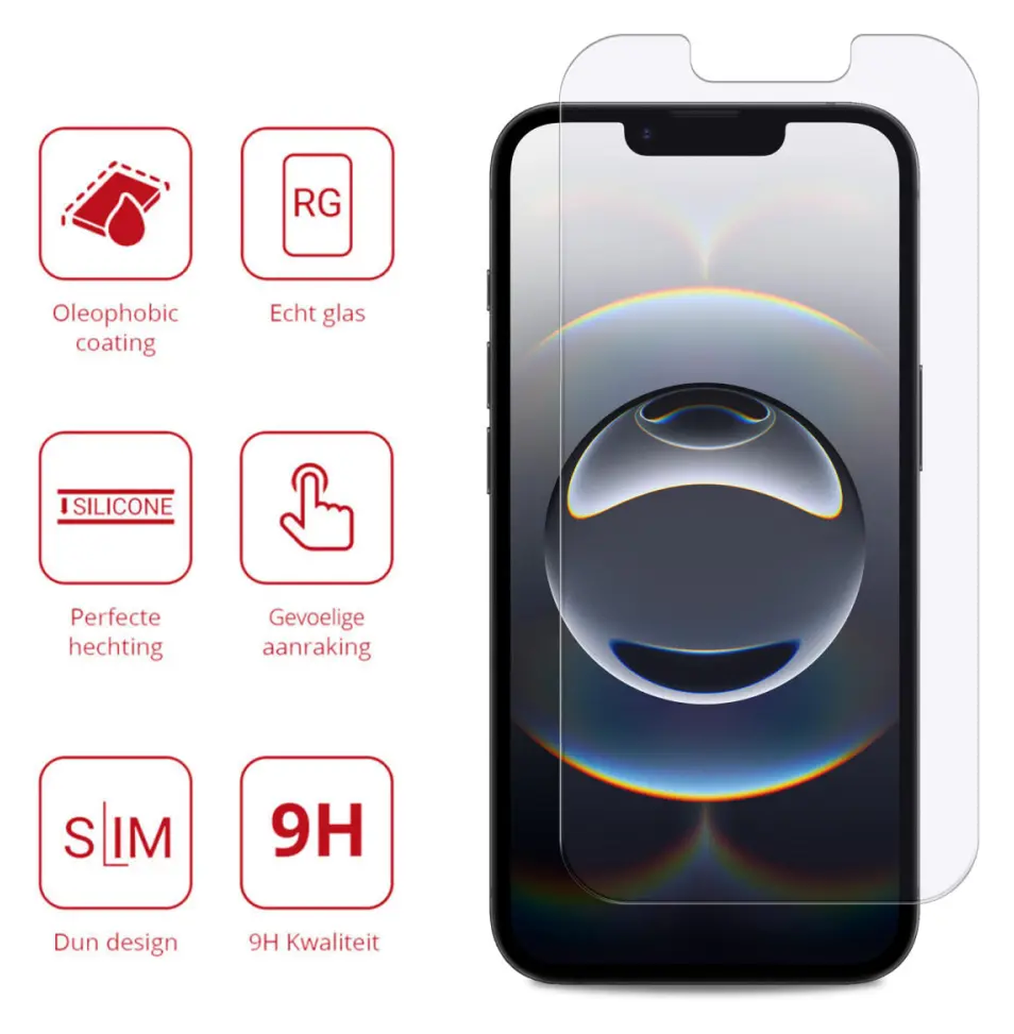 Rosso Apple iPhone 16e 9H Tempered Glass Screen Protector - Duo Pack afbeelding 2