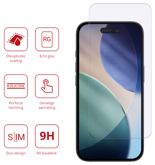 Rosso Apple iPhone Air 9H Tempered Glass Screen Protector - Duo Pack afbeelding 2