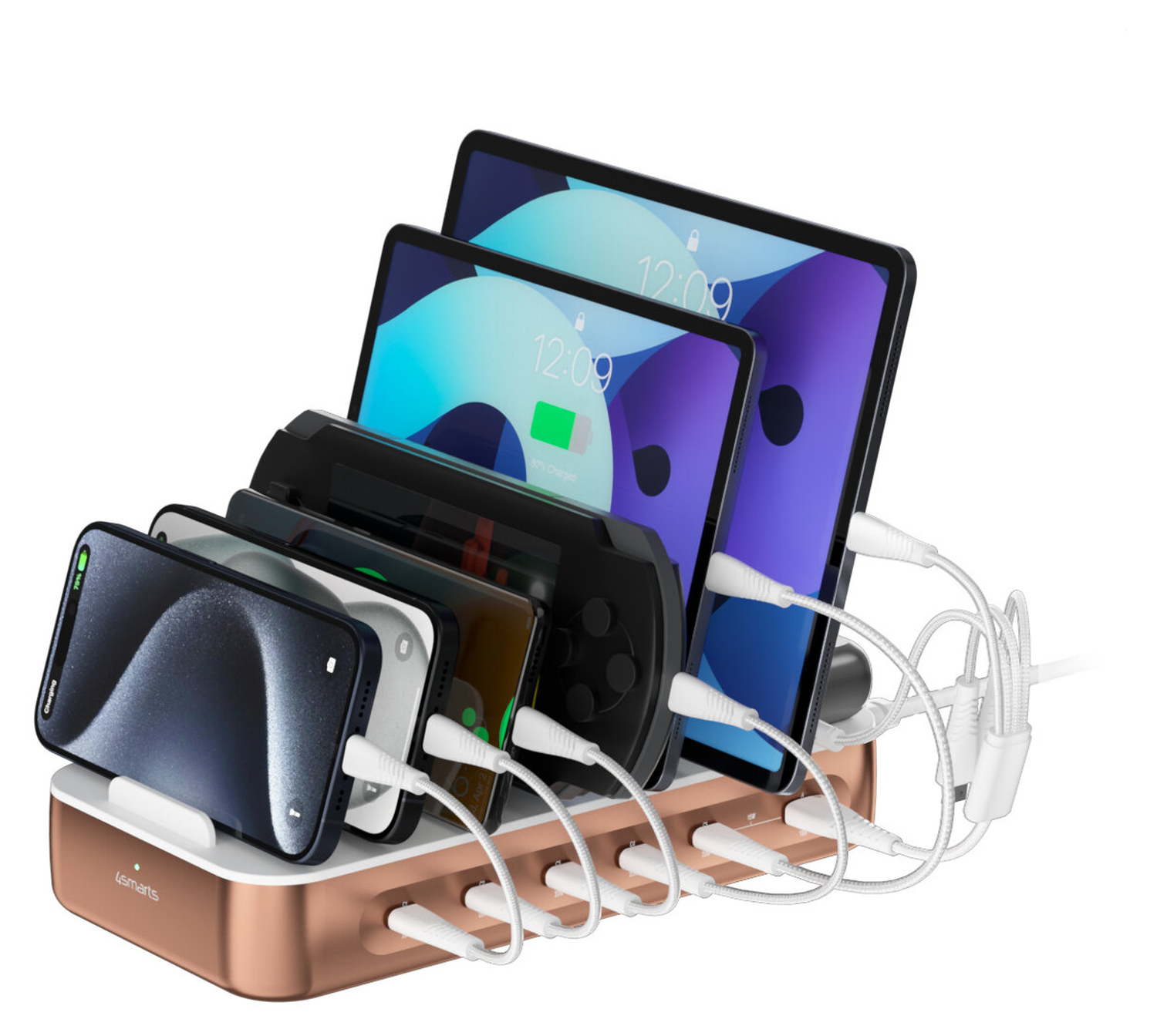 4Smarts Team 100W Laadstation 5x USB-C 1x USB-A Oplader Brons afbeelding 1