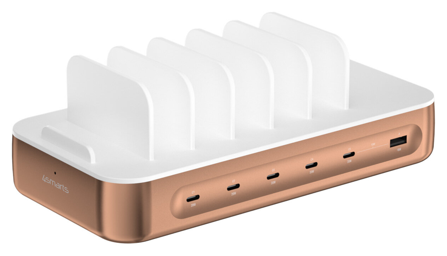 4Smarts Team 100W Laadstation 5x USB-C 1x USB-A Oplader Brons afbeelding 2