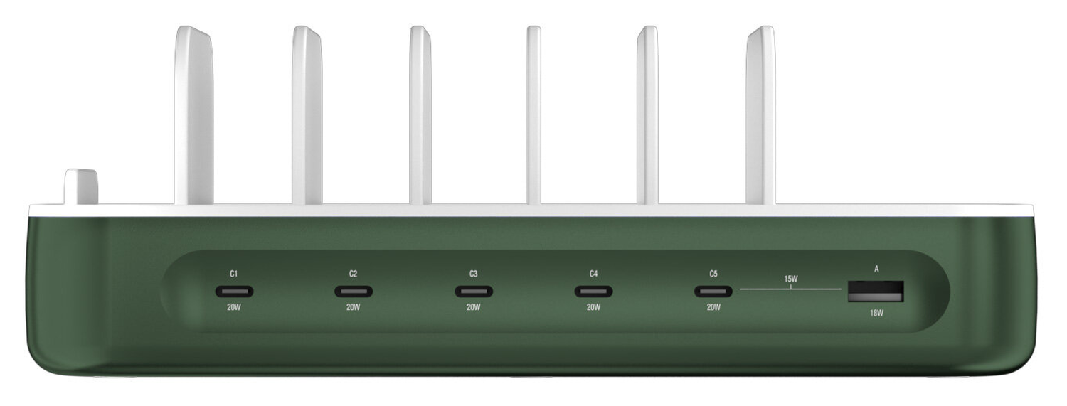 4Smarts Team 100W Laadstation 5x USB-C 1x USB-A Oplader Groen afbeelding 9