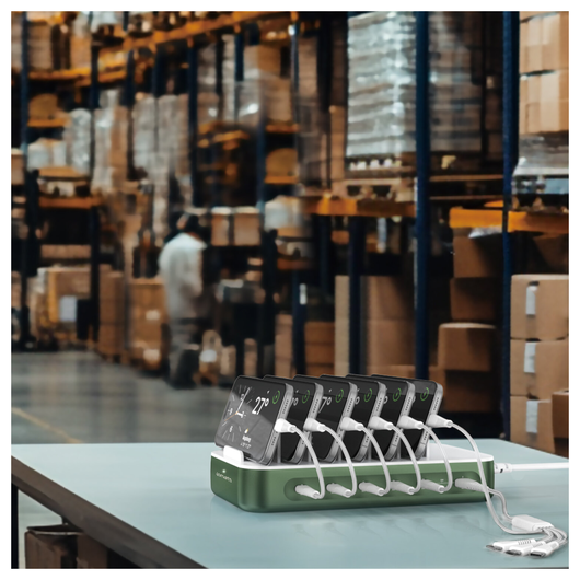 4Smarts Team 100W Laadstation 5x USB-C 1x USB-A Oplader Groen afbeelding 3