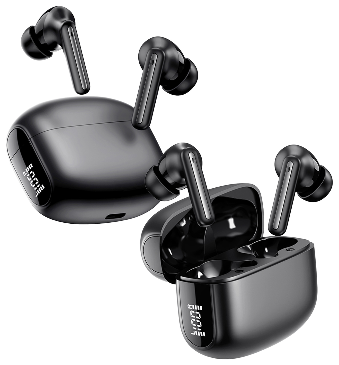 Duo Pack Buddi Pulse Draadloze Oordopjes Noise Cancelling ANC + ENC Zwart afbeelding 1