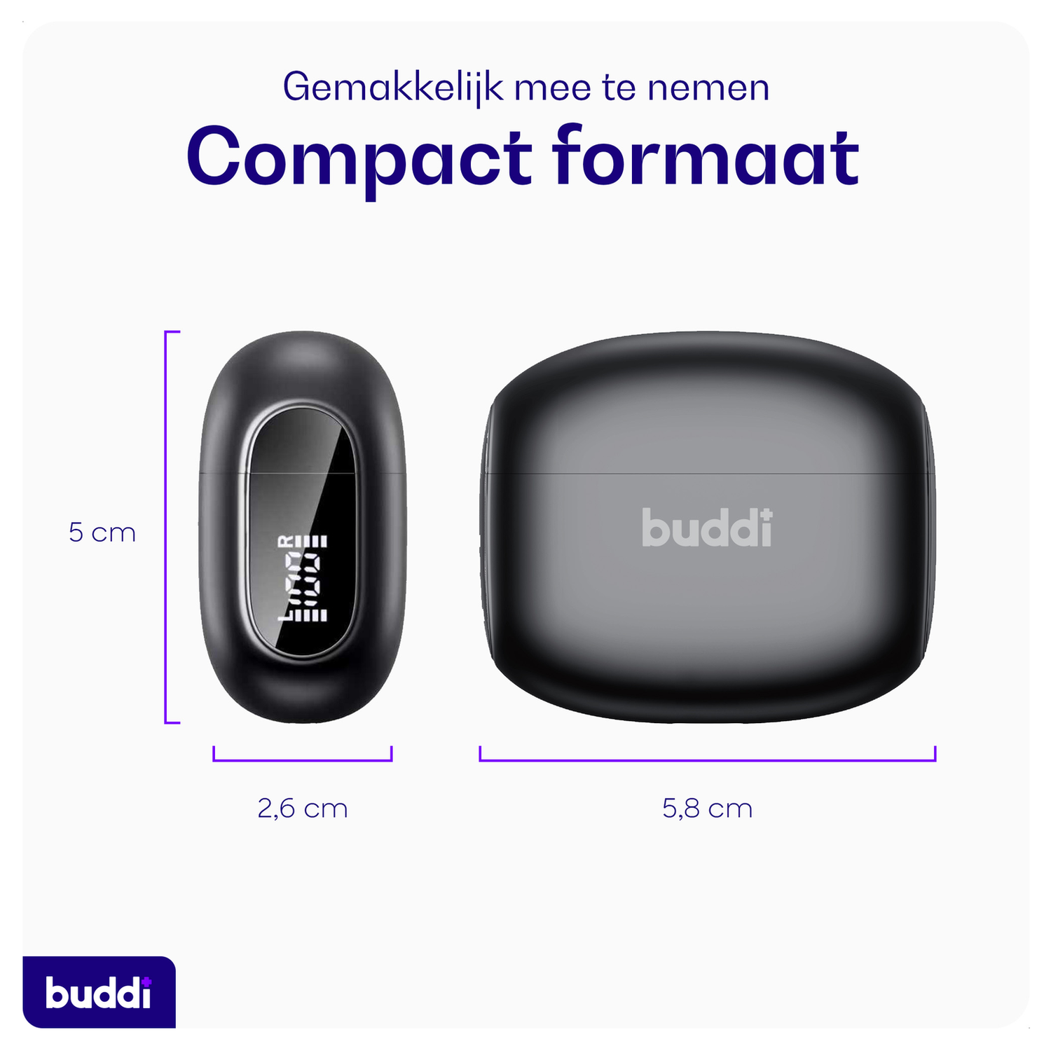 Duo Pack Buddi Pulse Draadloze Oordopjes Noise Cancelling ANC + ENC Zwart afbeelding 9