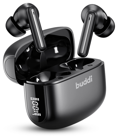 Duo Pack Buddi Pulse Draadloze Oordopjes Noise Cancelling ANC + ENC Zwart afbeelding 13