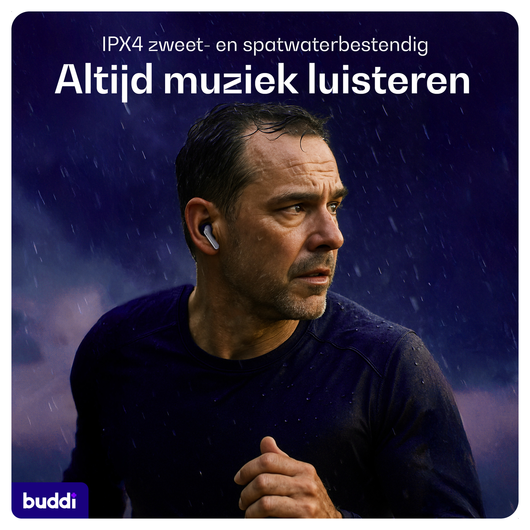 Duo Pack Buddi Pulse Draadloze Oordopjes Noise Cancelling ANC + ENC Zwart Wit afbeelding 7