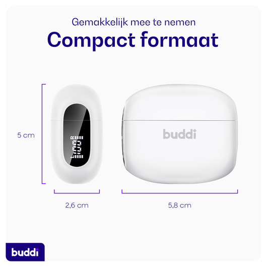 Duo Pack Buddi Pulse Draadloze Oordopjes Noise Cancelling ANC + ENC Zwart Wit afbeelding 8
