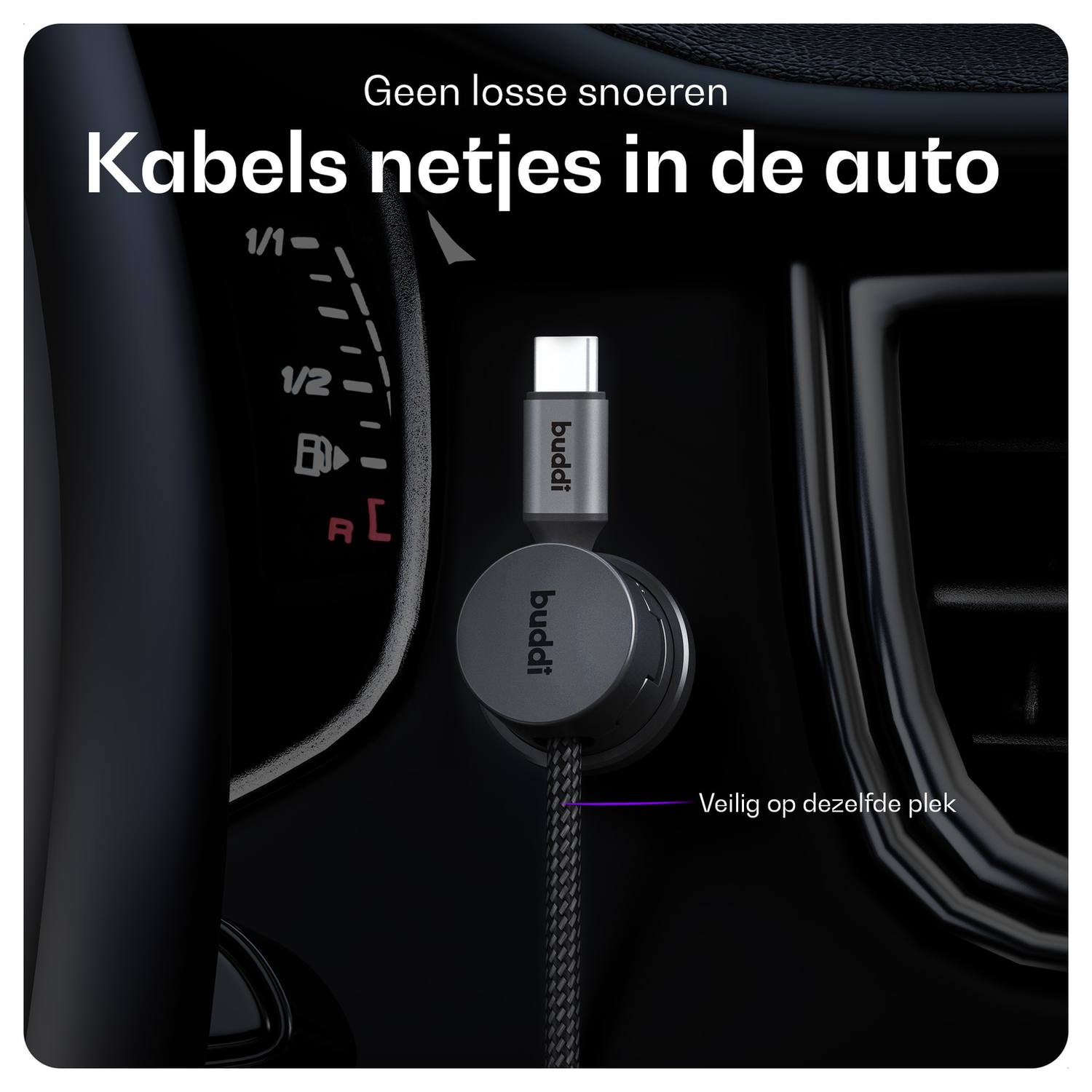 Buddi Sorted Magnetische Kabelclip Organizer voor Bureau en Nachtkastje 12-Pack afbeelding 4