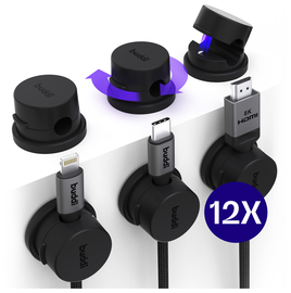 Buddi Sorted Magnetische Kabelclip Organizer voor Bureau en Nachtkastje 12-Pack afbeelding