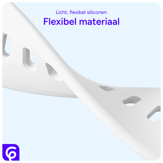 SBG Universeel Smartwatch 20MM Bandje - Siliconen - Wit afbeelding 3