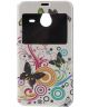 Microsoft Lumia 640 XL Butterfly Leather Window View Stand Case